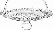 Clear Glass Cake Stand with Dome,Crystal Cake Plate with Dome Cover,Footed Cake Set for Kitchen, Birthday Party, Wedding, Dishwasher Safe（Suitable for Cakes Under 5 inches,3 Mini Cupcake）