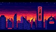Pixel Art Timelapse - Sunset City
