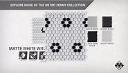 Merola Tile Metro Penny Matte White with Black Flower 9-3/4 in. x 11-1/2 in. Porcelain Mosaic Tile (8.0 sq. ft./Case) FDXMPMWF