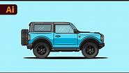 Adobe Illustrator Tutorial - How to Draw Flat Vector Truck Illustration