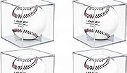 Baseball Display Case 6 Pack, UV Protected Acrylic Square Baseball Holder, Clear Cube Autograph Memorabilia Ball Display Cases, Official Size Baseball Display Box