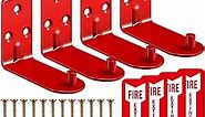 Fire Extinguisher Mount Fire Extinguisher Bracket for 5-20 lb Fire Extinguisher Wall Mount Universal Fire Extinguisher Holder Wall Hook with Screws Gaskets Self Adhesive Safety Sticker Sign (4 Sets)