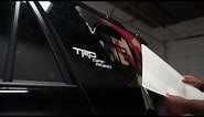 Toyota 4runner How to install large graphics & Toyota logo decal for the rear window. THE OG FACTORY