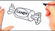 How to draw a Candy | Candy Easy Draw Tutorial