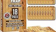 Roach Traps Indoor Sticky (18 Pack) - Glue Traps for Roaches Bug Traps with Roach Bait Traps - Long Lasting Non-Toxic Children and Pet Friendly - Trap a Pest