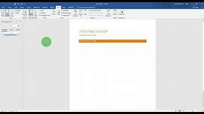 How to create Standard Operating Procedures Using Microsoft Word