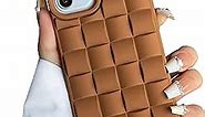 Ginkgonut Compatible with iPhone 12 Case or iPhone 12 Pro Case for Women/Girls, Cute 3D Laid Desgin Soft Silicone Shockproof Raised Bumper Corners Case for iPhone 12 / iPhone 12 Pro （Brown）