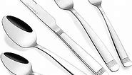 Stainless Steel Flatware - Silverware Set for 8-40 Piece Cutlery Set - 18/10 Flatware Set - Silverwear Set - Dinnerware Stainless Steel Flatware Set - Spoons and Forks Set Stainless Steel