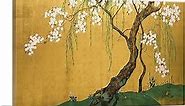 ARTCANVAS Cherry Tree Canvas Art Print Stretched Wall Decor by Sakai Hoitsu - 26" x 18" (0.75" Deep)