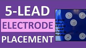 5 Lead Electrode Placement Cardiac Telemetry Monitor for EKG/ECG