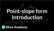 Introduction to point-slope form | Algebra I | Khan Academy