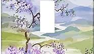 Birds Cherry Tree Light Switch Cover Plates Decorative Single Toggle Wall Plate, 1 Gang Lightswitch Cover