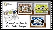 Cutest Cows Bundle Card Sketch Inspired Cards with FREE PDF Download