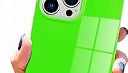 Pevezeda Neon Series Designed for iPhone 15 Pro Max Case 6.7 Inch, Cute Retro Bright Design Shockproof Phone Cases for Women Girls [Square Edge Design] [Reinforced Corners Protection], Neon Green