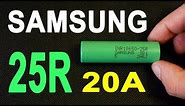 Samsung 25R - high drain 18650 Li-ion battery (discharge capacity test)