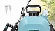 Battery Powered Garden Sprayer 2 Gallon, Upgrade Powerful Electric Sprayer with 3 Mist Nozzles, Retractable Wand, Rechargeable Handle with Adjustable Shoulder Strap for Lawn & Garden