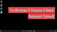 Fix Windows 11 Displays A Black Wallpaper [Solved]