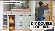 DIY Double Loft Bed with Hidden Hideout | Ikea Dresser Hack