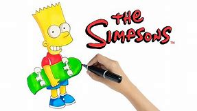 How to Draw Bart Simpson with a Skateboard 🛹