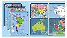 Continent Maps With Words and Pictures Pack