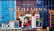 8K Seattle Cityscape Screensaver + Music - Scenic Skyline Views From Don Armeni Boat Ramp