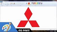 How to Draw Mitsubishi Logo in MS Paint from Scratch!