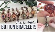 How to Make Wooden Button Bracelets - Boho style colorful, fun and reversible macrame bracelets