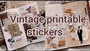 Aesthetic journal stickers. || printable || vintage ||