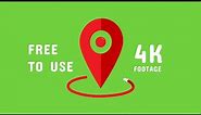 Free Location Icon GREEN SCREEN 4K NEW VERSION. Free for your video's project.