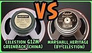 celestion Green Back G12m VS Marshall Heritage G12