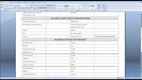 Credit Application Form Template