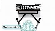 Ironing Board Hanger Wall Mount, Iron and Ironing Board Holder with Large Wooden Base and Detachable 2 Hooks, Laundry Room Iron Board Hanger Organization
