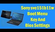 Sony sve151b11w Boot Menu Key And Bios Settings !! How To Boot In Sony Vaio Laptop !!