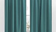 NICETOWN Bedroom Curtains Blackout Panels - (Sea Teal) 52 inches x 54 inches, Double Panels, Thermal Insulated Rod Pocket/Back Tab Blackout Curtains for Dining Room Window