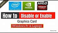 How to Disable or Enable Onboard Graphics Card in Pc/Laptop (Step by Step)