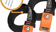 Onefeng Sports Lockable Tie Down Strap with 3 Stainless Steel Cables 'No Scratch' Silicone Buckle to Prevent Anyone from Taking Your Surfboards, Paddle Boards 2 Pack