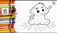 How to draw a cute cartoon Elephant | | Elephant drawing