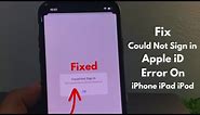 Could Not Sign In The Connection To iCloud Time Out !Fix Could Not Sign In Error On iPhone|iPad 2023