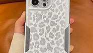 for iPhone 13 Pro Max Case White Leopard Light Gray, Cheetah Print Heavy Duty Tough Rugged Full Body Protection Shockproof Protective Women Girls Case for iPhone 13 Pro Max 6.7'' 2021