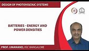 Battery energy and power densities