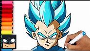 How To Draw Super Saiyan Blue Vegeta | Dragon Ball
