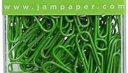 JAM PAPER Colorful Standard Paper Clips - Regular 1 Inch - Lime Green Paperclips - 100/Pack