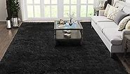 Ophanie Rugs for Living Room 5x8 Black, Fluffy Furry Shaggy Fuzzy Area Rug, Carpets for Bedroom Shag Plush Soft Large, Kids Home Decor Aesthetic