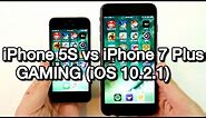 iPhone 5S vs iPhone 7 Plus iOS 10.2.1 Gaming!