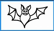 How to Draw a Bat (Flying Bat) Drawing Tutorial For Kids