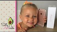 Rose Gold iPhone 6s Unboxing ❤ Mini Review by 3 Yr Old ❤ Mom's Pink iPhone is the Best iPhone!