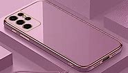 Funda para Samsung Galaxy A32 4G, funda de lujo con cordón chapado para Samsung Galaxy A32 4G, cubierta cuadrada púrpura