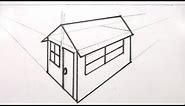 How to Draw a House 3D in Two Point Perspective | MAT