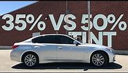 35% vs. 50% Car Window Tint Comparison (on my Infiniti Q50)