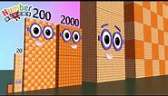 Numberblocks Comparison 2 20 200 2000 20,000 to 2,000,000 Standing Tall Number Pattern